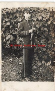 Waterloo, RPPC, Marching Band Member Holding a Clarinet