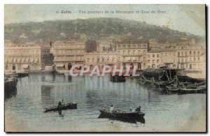 Cete Sete Old Postcard General view of the mountains and dock Bosc