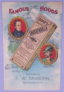 1800s Famous Hoods Sarsaparilla Booklet Victorian Trade Card