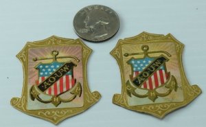 Lot Of Victorian Die-Cuts Emblems Fraternal Masonic A. O. U. W CT192