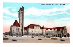 Postcard TRAIN STATION SCENE St. Louis Missouri MO AU9426