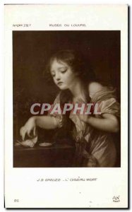 Old Postcard Greuze J B & L # 39Oiseau Death Louvre Museum Paris