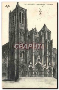 Old Postcard Bourges Facade of the Cathedral