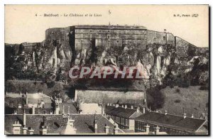 Old Postcard Belfort Castle and Lion