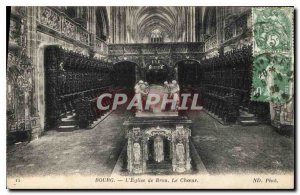 Old Postcard Bourg church choir Brou