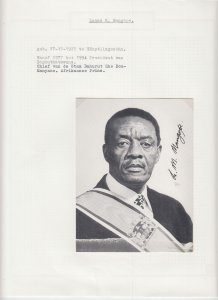 Lucas M. Mangope Original Autograph on Photo President of Bophuthatswana (L6393)