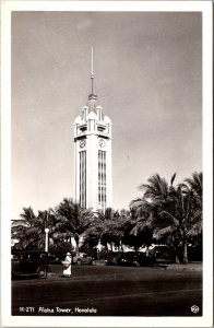 RPPC View of Aloha Tower, Honolulu HI Vintage Postcard W57