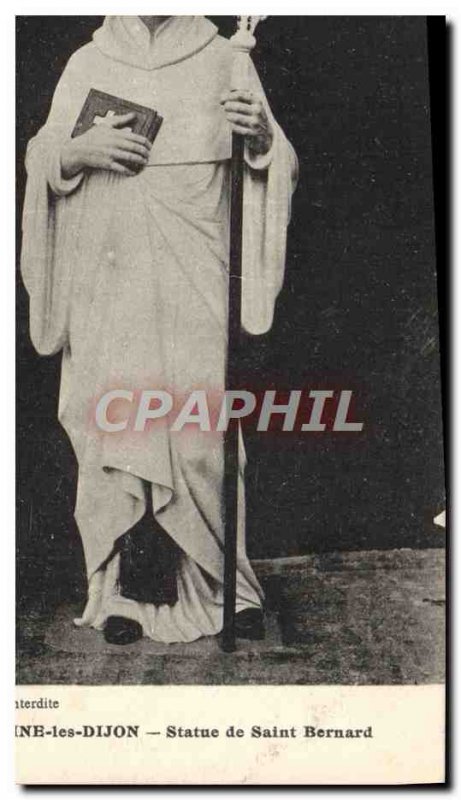 Old Postcard Fontaine les Dijon Statue of Saint Bernard