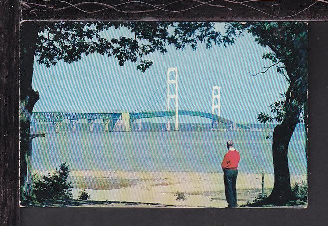 Mackinac Bridge,MI Postcard BIN 