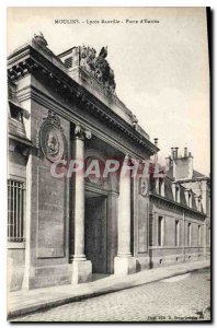 Postcard Old Lycee Banville Moulins Gate Entrance