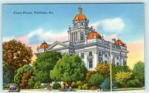 VALDOSTA, Georgia GA ~ COURT HOUSE Lowndes County ca 1940s Linen  Postcard