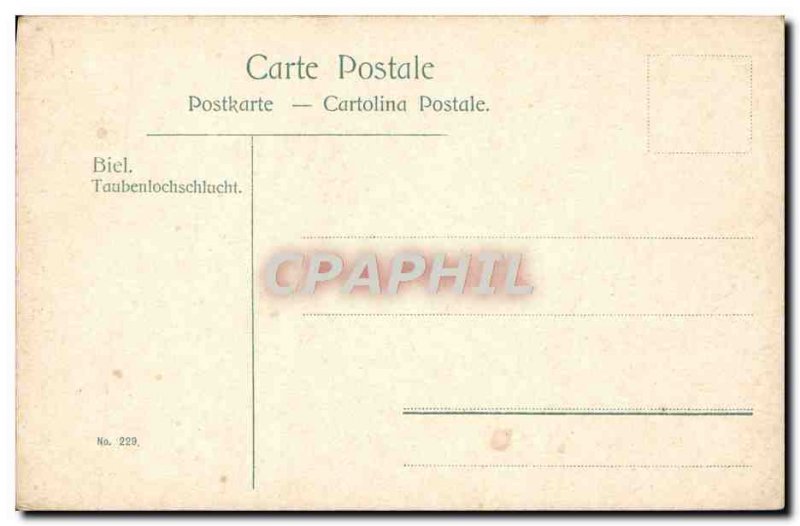 Old Postcard Biel Taubenlochschlucht