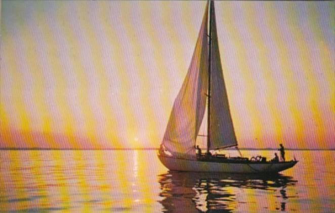 Sailing At Sunset Greetings From Maine