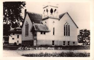 Laurel Nebraska M E Church Exterior Real Photo Antique Postcard K13707