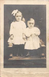 B41/ Akron Ohio Postcard Real Photo RPPC People 1910 CHildren Dresses 9