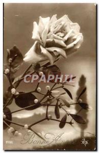Old Postcard Fancy Rose Flower Good year