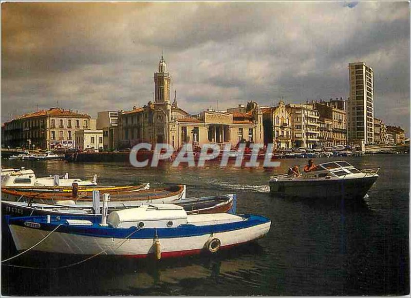 Modern Postcard Sete (Herault) The Canal Sete and consular palace Languedoc