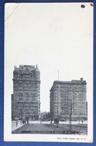 Hotels Netherland & Savoy NY Illustrated Post Card Co 143 