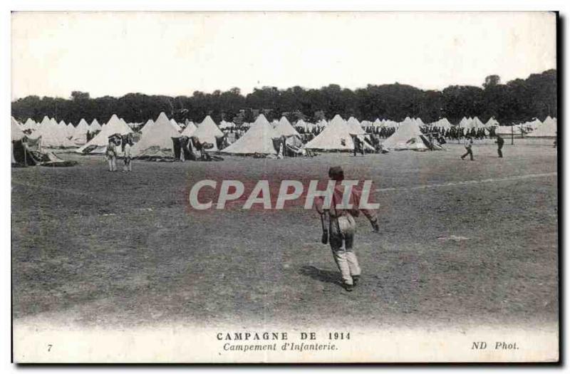 Old Postcard Campaign Army Infantry Encampment 1914