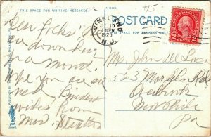 Garrison Hall Training School Vineland New Jersey NJ WB Postcard Cancel PM WOB 