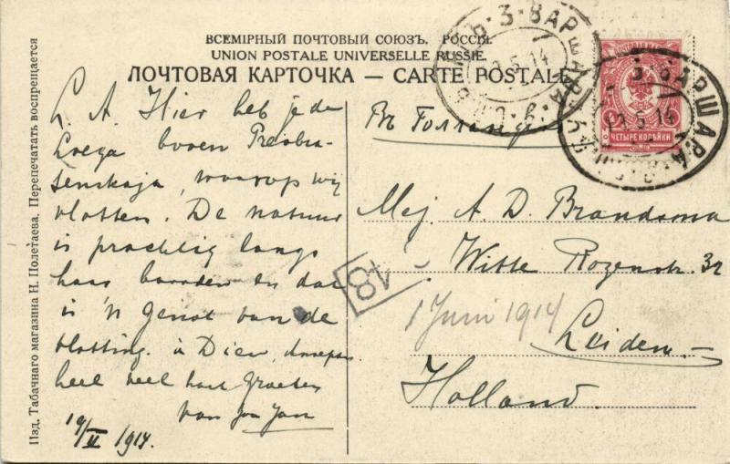 russia, Novgorodsky & Batetsky District, Luga River, Луга река (1914) Stamp