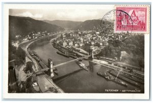 c1930's Decin Chain Bridge Decin Czechia Czech Republic RPPC Photo Postcard