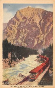 Mt. Field and Kicking Horse River Yoho National Park Railroad, Train Postcard
