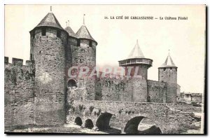 Old Postcard La Cite Carcassonne Le Chateau Feodal