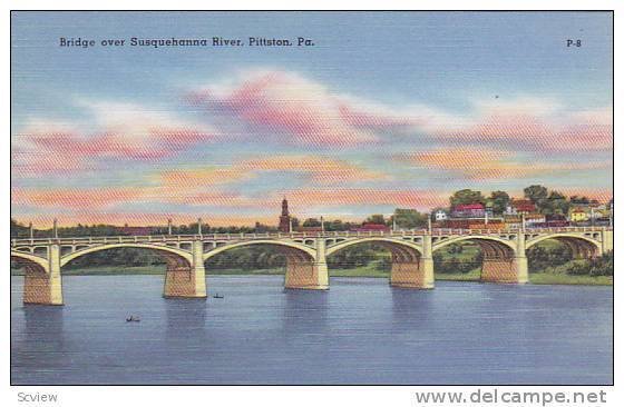 Bridge over Susquehanna River, Pittston, Pennsylvania, 30-40s