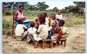 CENTRAL TANGANYIKA, Africa ~ A SUNDAY SCHOOL Class 1962 Lutheran Postcard