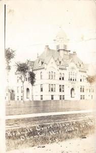 Oconto Wisconsin~Rebuilt Court House~Clock Tower~1908 Real Photo Postcard