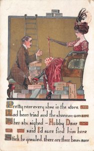 SHOE COMIC ROMANCE POSTCARD (c. 1910)