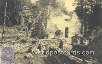 Ruines de la aCour Interieure Chateau de Mariemont, Belgium 1920 Stamp on front 