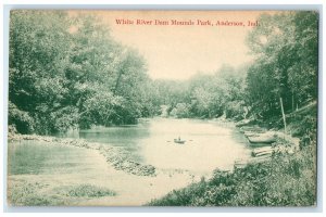 c1910 White River Dam Mounds Park Exterior Anderson Indiana IN Vintage Postcard