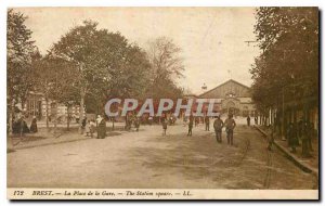 Old Postcard Brest Station Square