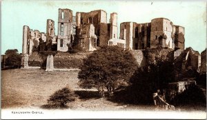 Kenilworth Castle Structure Black White Greenery Postcard Unused Unposted VTG 