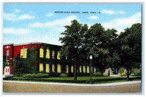 c1940 Exterior View High School Building Ames Iowa IA Vintage Antique Postcard