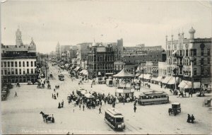 Lima Ohio OH Public Square & North Main Street Trolleys Hoover Bros Postcard F99