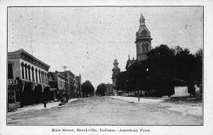 Brookville Indiana scene on Main Street vintage pc DD7295