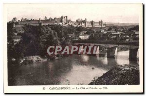 Postcard Old Carcassonne la Cite and the Aude