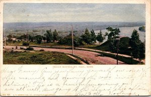 Indian Mounds St Paul Minnesota Highway View Forest Mountains Lake Postcard WOB 