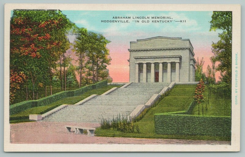 Hodgenville Kentucky~Abraham Lincoln Memorial~Vintage Postcard