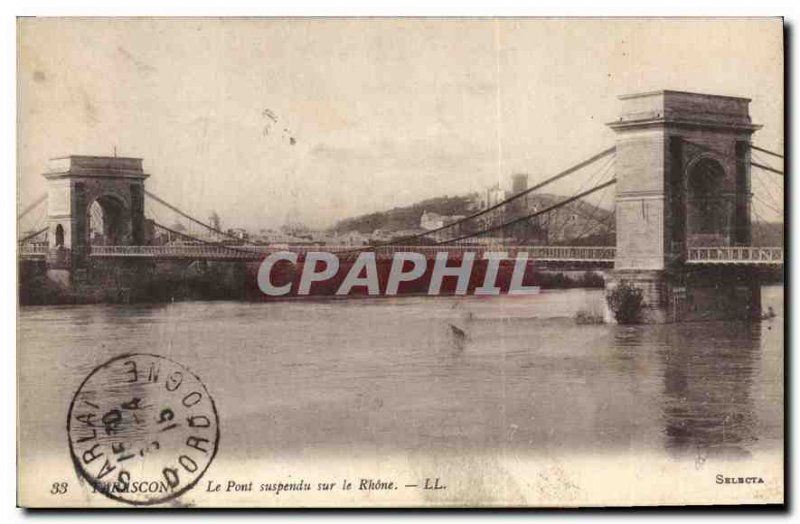 Old Postcard Tarascon Suspension Bridge on the Rhone