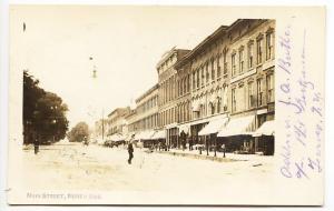 Leroy NY Main Street View Store fronts 1907 RPPC Real Photo Postcard