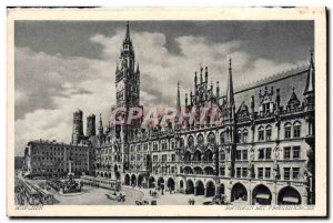 Old Postcard Munchen Rathaus Mit Frauenkirche