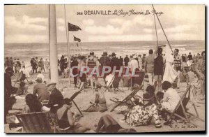 Old Postcard Deauville Beach flowered beach