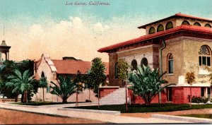 California Los Gatos Grammar School Episcopal Church and Carnegie Library