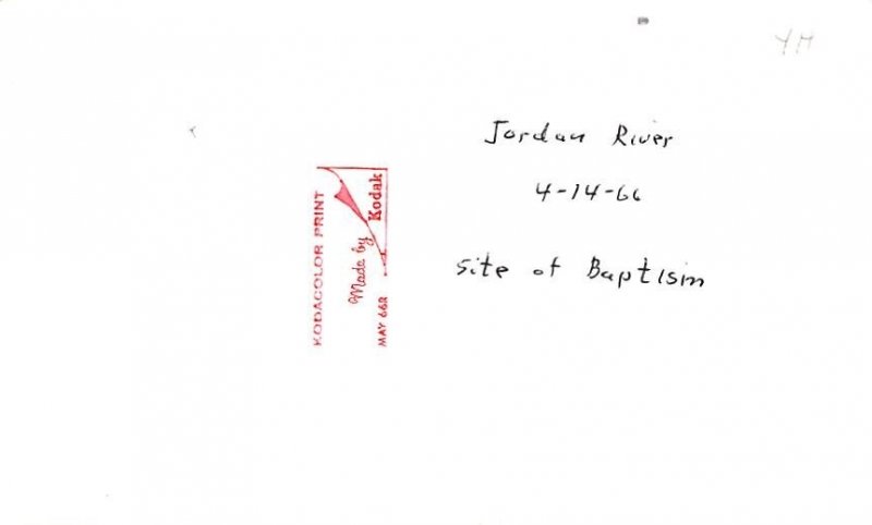 Site of baptism Jordan River Jordan Non Postcard Backing 