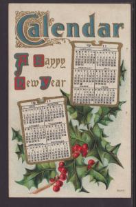 A Happy New Year,Calendar,1911 Postcard