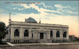 Bakersfield California CA Hall of Records c1910 Vintage Postcard